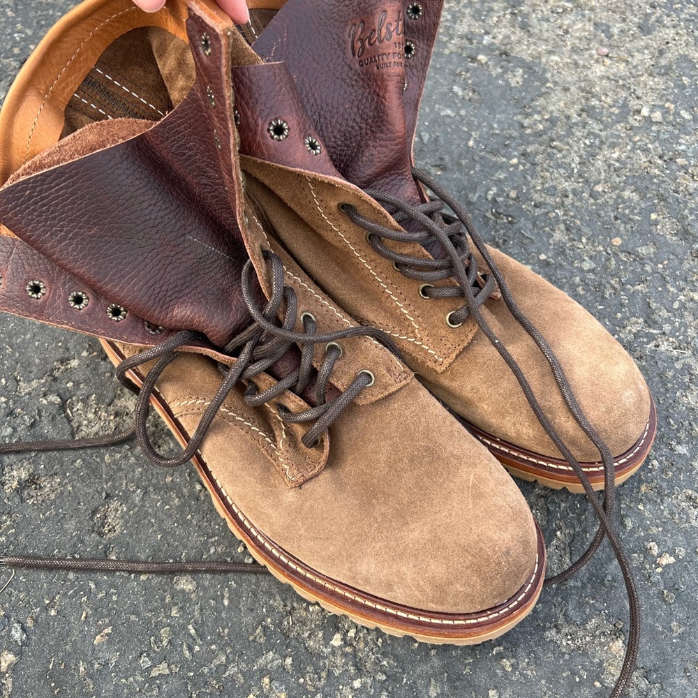 Belstaff Brown Leather Boots Rugged Durable Design